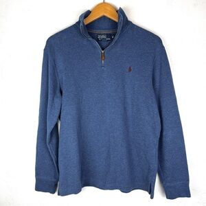 Vintage Polo Ralph Lauren Small Pony Quarter Zip Blue Sweatshirt size medium